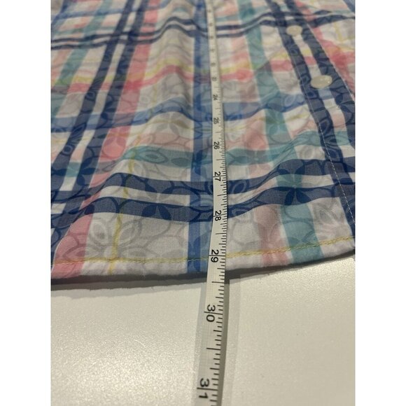 Alfred Dunner Button Up Shirt Size 22W Plaid Floral Short Sleeve Multicolor - Picture 7 of 7